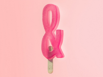 Ice Ampersand 3d cinema 4d colorful design ice illustration octane pink subsurface scattering summer texture