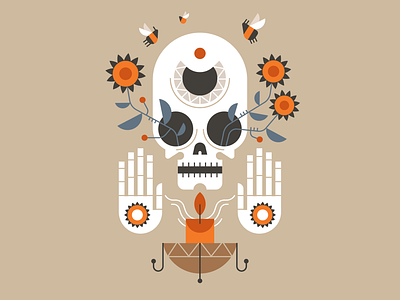 Día de Muertos skull branding día de muertos fireart fireart studio illustration logo skull vector