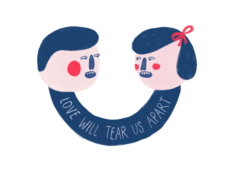 Love Will Tear Us Apart animation couple digital illustration gif illustration joy division music photoshop procreate sticker