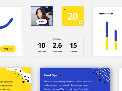 Website CMS Dashboard exploration. app blue dashboard grid ui ui design uiux web design webdesign yellow