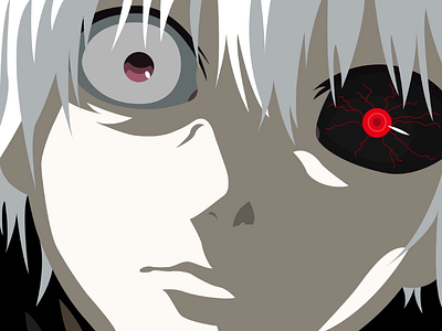 Ken Kaneki from Tokyo Ghoul Vector Art design drawing graphic design graphic designer graphics illustration illustrator vector vector art vector design vector drawing vector graphics vector illustration