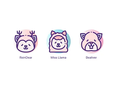Animal Icons II alpaca animal animal avatar animal character animal icons animal illustration animal logo animal lover beaver icon design art design graphic icons design llama nature pet logo reindeer icon