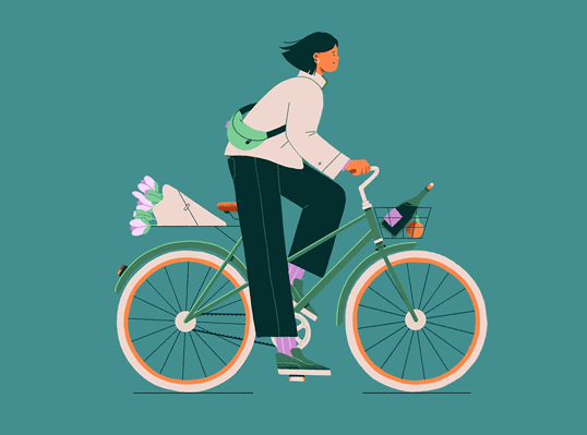 Cyclist animation batch character digital folioart gif illustration studio vector