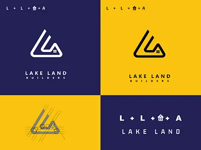 Logo for LAKE LAND BUILDERS branding business logo clean construction logo design flat identity illustration illustrator logo logo a day logo designer logo for sale logo mark logodesign logos logotype minimal realestate logo vector