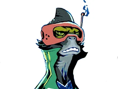 Brilly bubbles cartoon character design colour digital goggles illustration ink mixed media procreate tracksuit