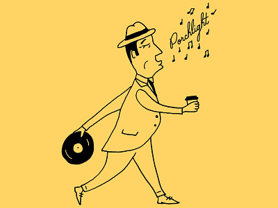 Porchlight Logo branding latte logo mid century midcentury porchlight coffee records seattle vinyl