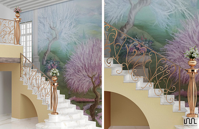 Balustrade for villa in Tuscany balustrade classic design interiordesign italianstyle luxury render tuscany