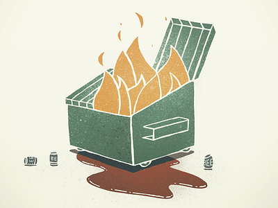 Dumpster Fire canadian artist digital art digital illustration editorial illustration graphic design procreate spot illustration