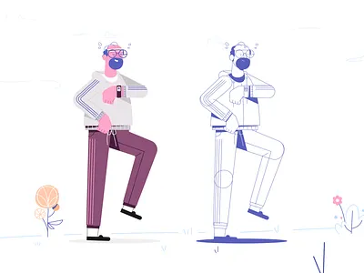 Jogging character beard character character design flowers glasses jogger jogging marathon run runner running sports sweating sweaty