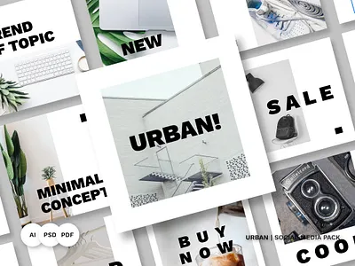 Urban Social Media Pack background banner design facebook fashion instagram instagram banner instagram post instagram stories instagram template instagramtemplates media promotion sale social social media stories template twitter vector