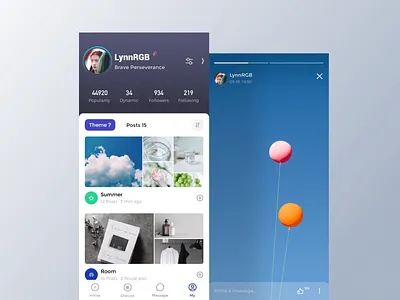 MiaoQu Personal/Snapshot app community design flat icon lynnrgb mobile personal snapshot type typography ui ux 设计
