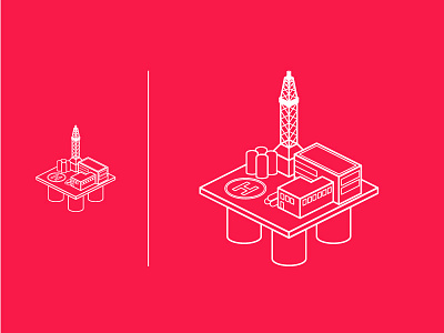 Energy Icon - Off Shore Platform corporate energy icons illustrator line art oil vector