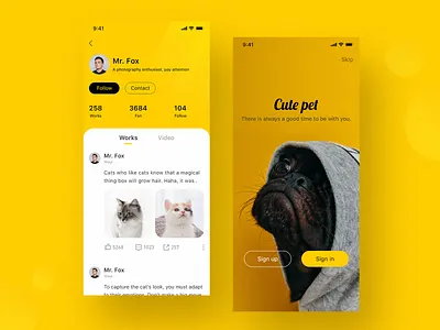 Pet Community Application - User Homepage - Login Guide ps ui ux 品牌 商标 应用 插图