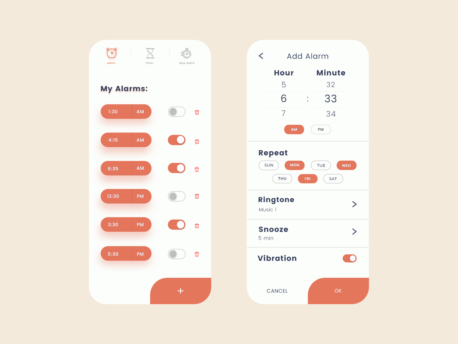 Alarm App - UX/UI Design by Abdelmonem Abbasy on Dribbble