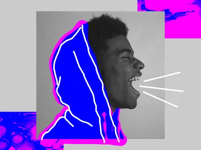 SHOUT church design collage color hoodie illustration jesus mixed media texture