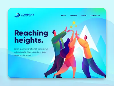 Teamwork design hero image illustration teamwork web design website ux