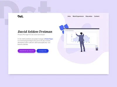 Dst. Showcase website branding design flat georgev illustration minimal portfolio purple ui ux web web design website