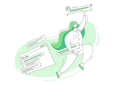 Get Higher Ranking on SEO Illustration art direction branding design hero image illustration ranking search engine seo ui vector website