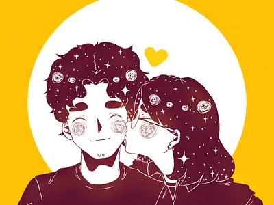 Chup chap character couple illustration kiss simple