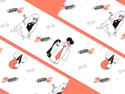 Sunglass Outlet - Tape Design brand delivery ecommerce illustration illustration art package design print sunglasses tape