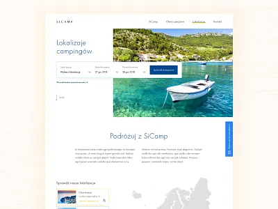 Modern campsites #2 🏕 booking clean design landing page map sketch travel typography ui ux web design webdesign