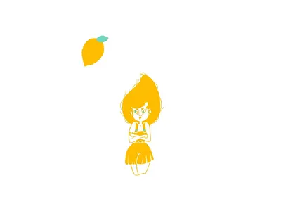 Miss Sour Lemon bright color illustration lemon sour yellow