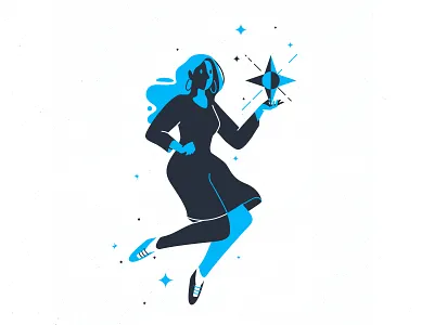 two branding character dark girl illustration line stroke typography vector