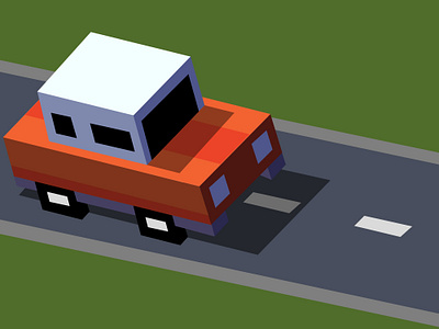 Isometric Car And Road car design flat icon illustration isometric logo photoshop ui
