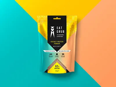 Eat Grub Packaging - Cricket Protein Powder bag branding design graphic design pack package package design package mockup packagedesign packaging packaging design packaging mockup packagingdesign packagingpro