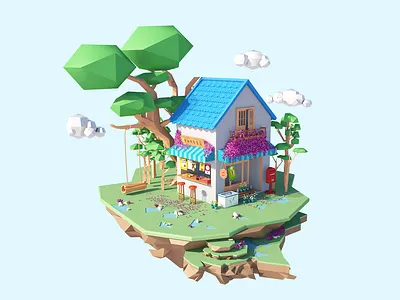 variety store 3d art app c4d practice lowpoly