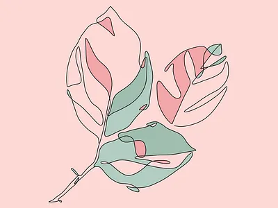 Time to Leave art design draw drawing illustration leaf leaves lineart linework minimal nature pastel