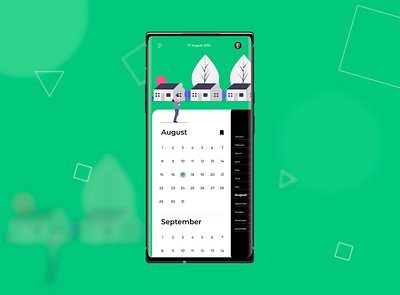 Calendar App Design app calendar clean design flat graphic design illustration ios minimal mobile ui ux