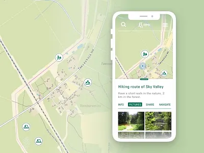 Map App for Hiking adventure app map mobile nature ui design