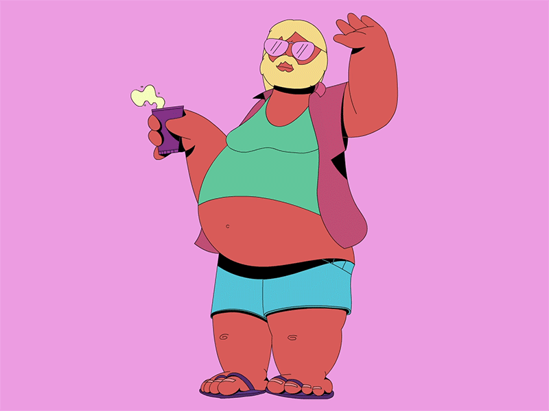 The Big Jig 2d animation beer cel dance dancing dude flat frame by frame gif lineart loop rave