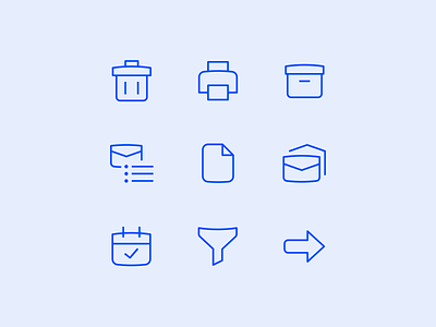 Custom icon design for an email application app application custom icon design custom icons email icon set iconography icons icons design line icons macos os outline icons ui icons user interface design