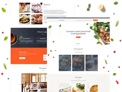 Restaurant Website Template agency website ai dark design light orange restaurant restaurant template template design templates webdesign weblium website builder website design website template website templates