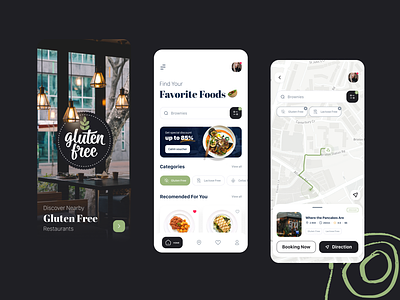 Gluten-Free Restaurant Finder App - Concept app clean concept design food gluten-free app ios ui