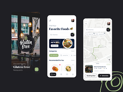 Gluten-Free Restaurant Finder App - Concept app clean concept design food gluten free app ios ui