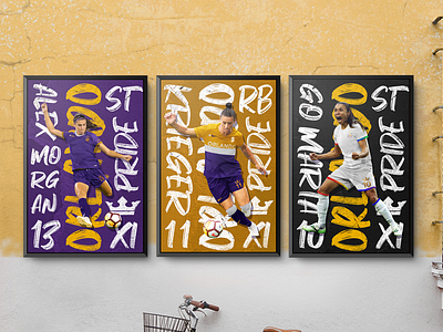 Orlando Pride Posters branding brush futbol orlando poster pride royal soccer typography