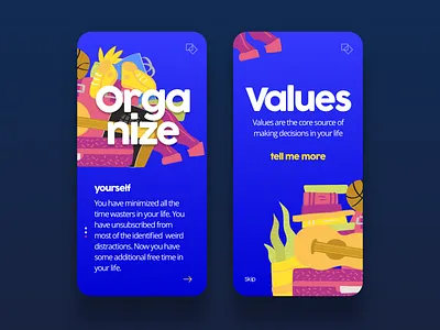 Organize yourself 💪daily ui challenge app blue design illustration nightmode ui ux vector