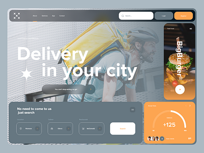 Food Delivery Website city courier delivery design experience food graphic interface platform restaurant ui uiux user interface ux web web design website