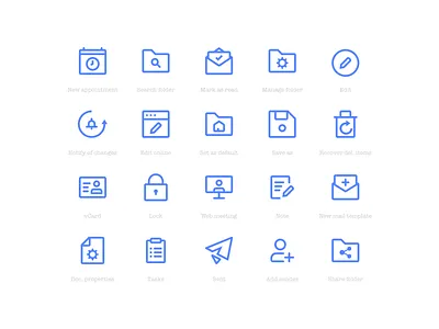 Blue iconset app calendar card design document edit folder icon icons iconset interface lock mail meeting trash ui user ux vector web