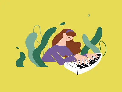 Piano doodle illustration instrument music photoshop piano