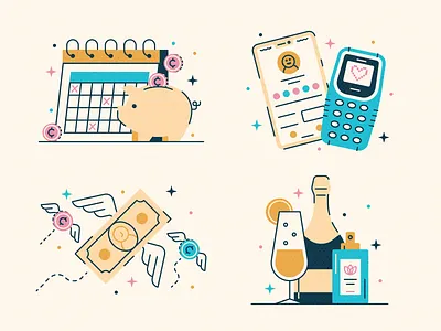 Lifestyle Creepin' design finance flat icon illustration lifestyle creep money sparkles treat yoself vector