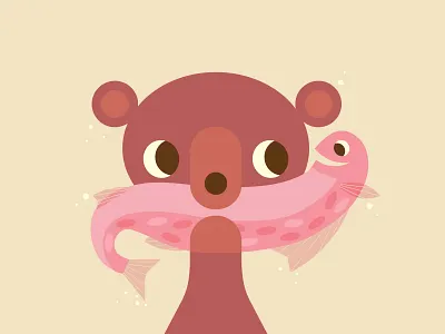 Bear & Fish bear fish friends herringhaggis illustration