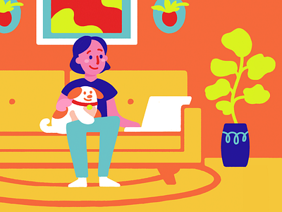 Working from home couch home house laptop