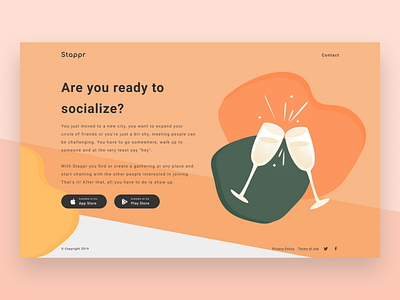 Stappr - Download Page app download illustration illustrations ios shapes social social app ui web design website