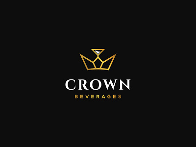 Crown Beverages logo branding beverage logo branding creative logo crown logo drinks logo flat golden logo logo manwar007 minimal modern logo typography vector wine logo