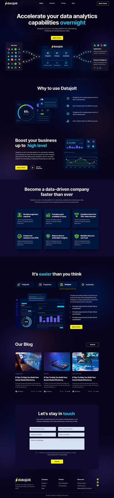 Homepage design for exciting new analytics SaaS company homepage landingpage saas web design