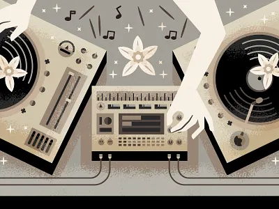 Vanilla Vibes dj illustration illustration art label turntable
